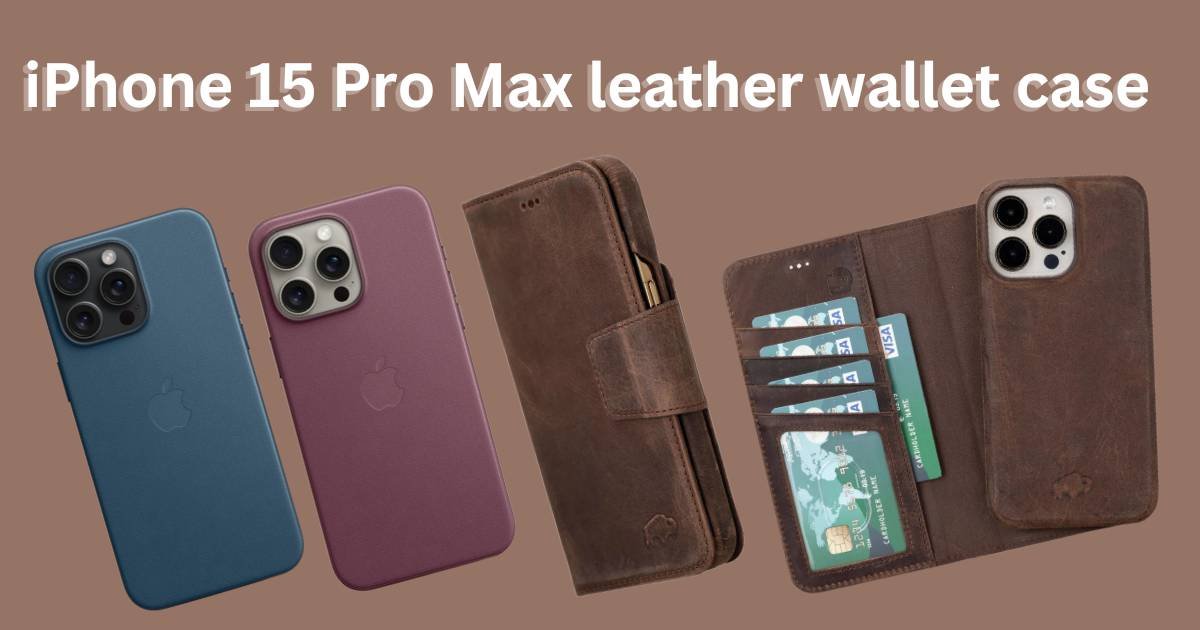 iPhone 15 Pro Max leather wallet case