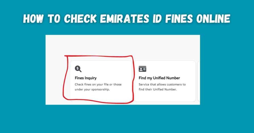 How to Check Emirates ID Fines Online step 1